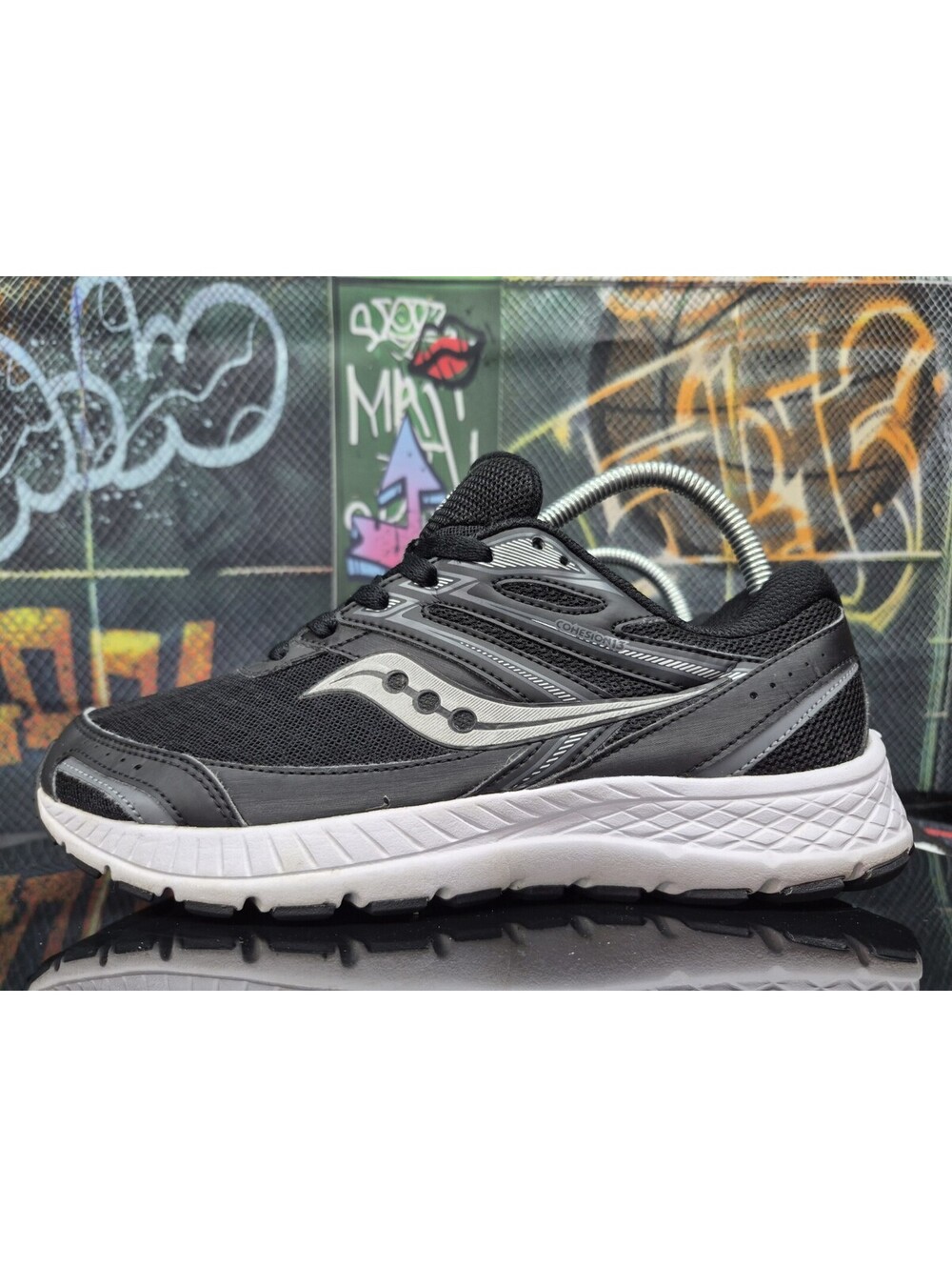 Saucony Cohesion 13 Shoes Womens Size 8 Black Mesh Running Sneakers S10559-1